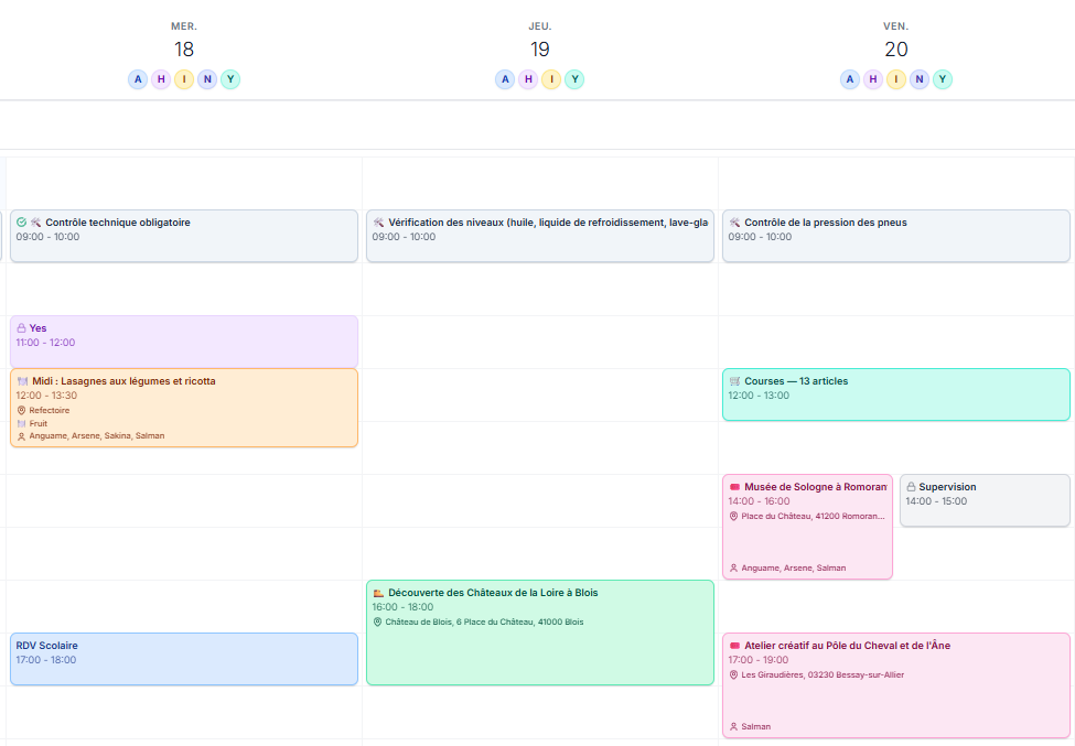 Calendrier intelligent